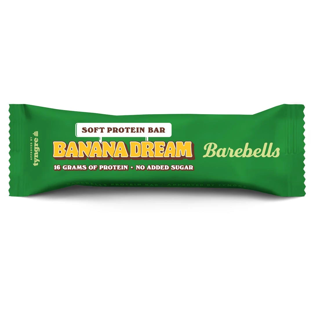 Barebells Soft protein bar 55 g vihreässä pakkauksessa, makuna Banana Dream., kuva 6/21