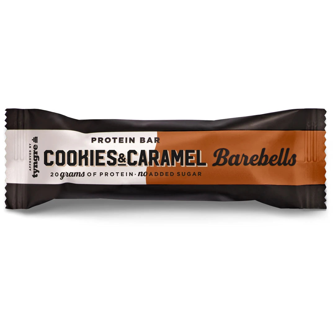 Barebells Soft protein bar 55 g musta-valko-ruskeassa pakkauksessa, makuna Cookies &amp; Caramel., kuva 10/21