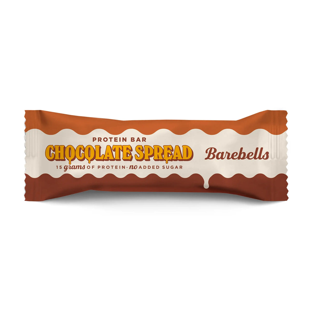 Barebells Soft Protein Bar 45 g ruskeassa ja valkoisessa pakkauksessa, makuna Chocolate Spread.