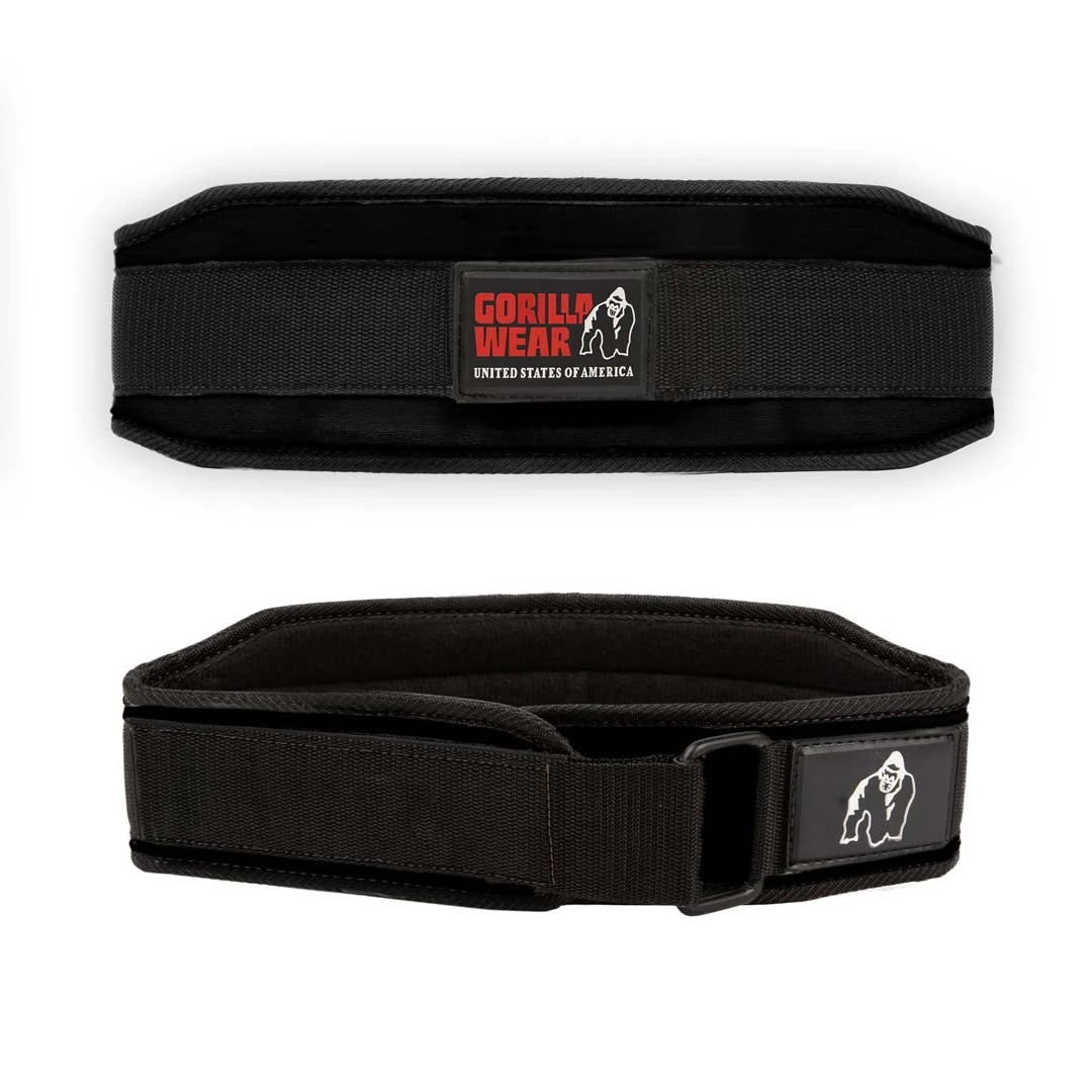 Gorilla Wear 4 Inch Women's Lifting Belt Black, musta nyloninen treenivyö tarrakiinnityksellä., kuva 2/4