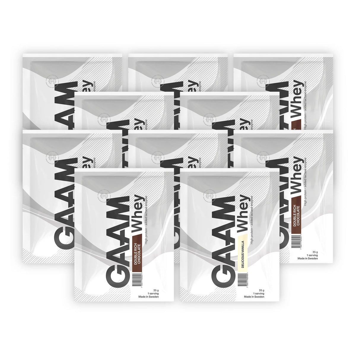 GAAM Whey Proteinpulver Travel Pack 10 x 35 g, kuva 1/1