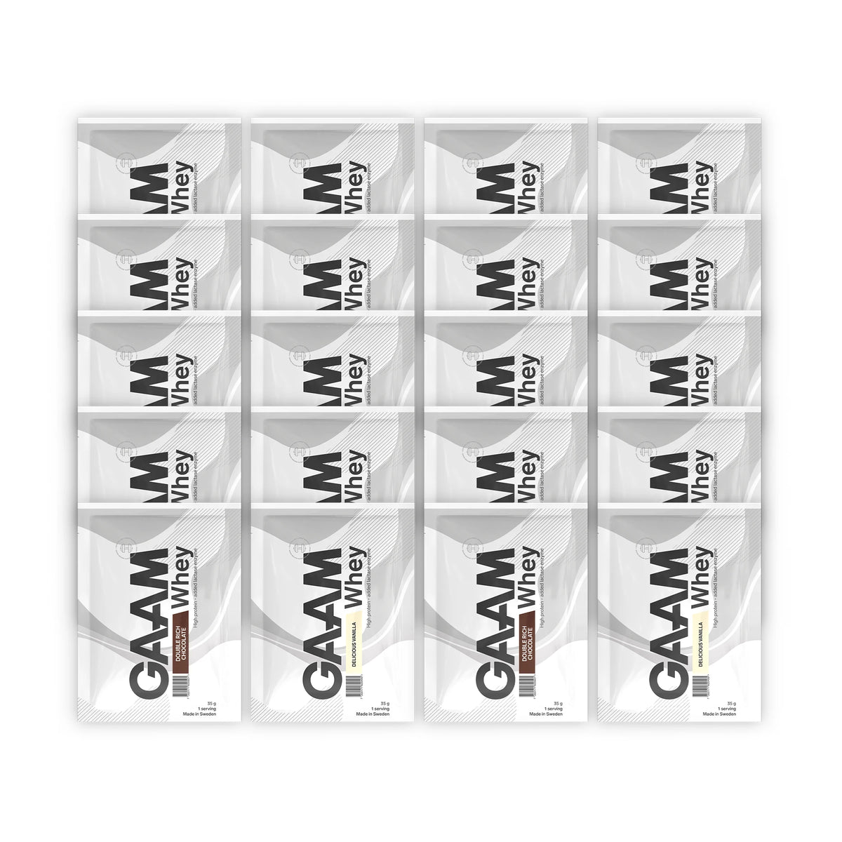 GAAM Whey Proteinpulver Travel Pack 20 x 35 g, bild 1 av 1