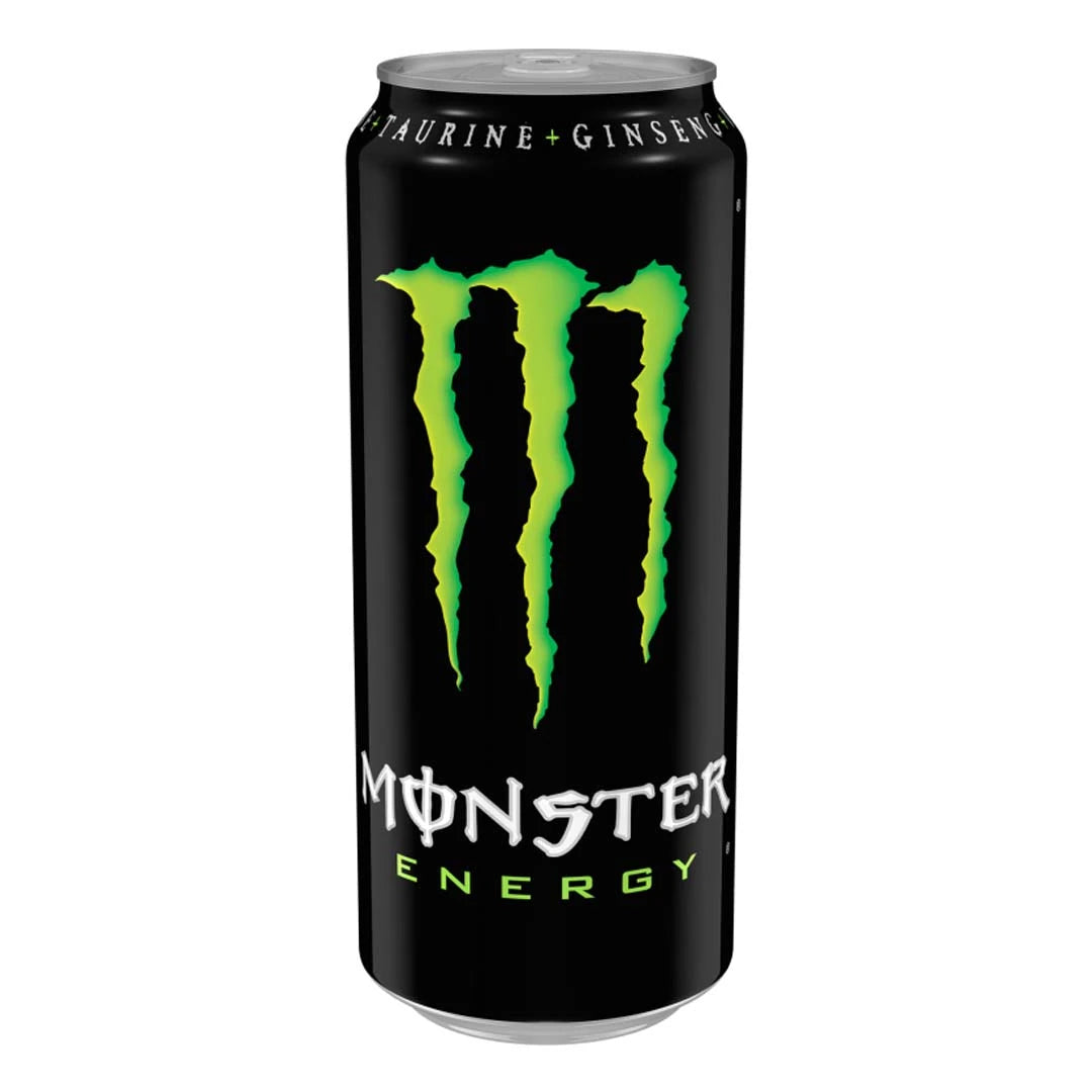 Monster Energy 500 ml -hiilihapotettu juoma mustassa tölkissä vihreällä logolla, makuna Original., kuva 1/19