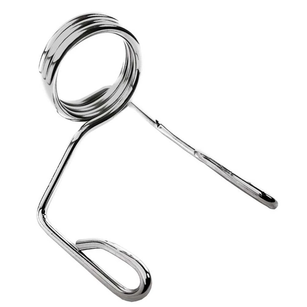C.P. Sports Olympic Barbell Spring Collar, ett vinklat fjäderlås i kromat stål för 50 mm olympiska skivstänger., bild 1 av 1