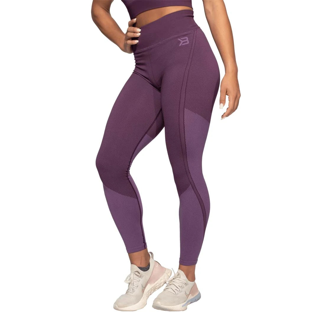 Better Bodies Roxy Seamless Leggings Royal Purple, lila träningstights med hög midja och texturerad, sömlös design., bild 2 av 2