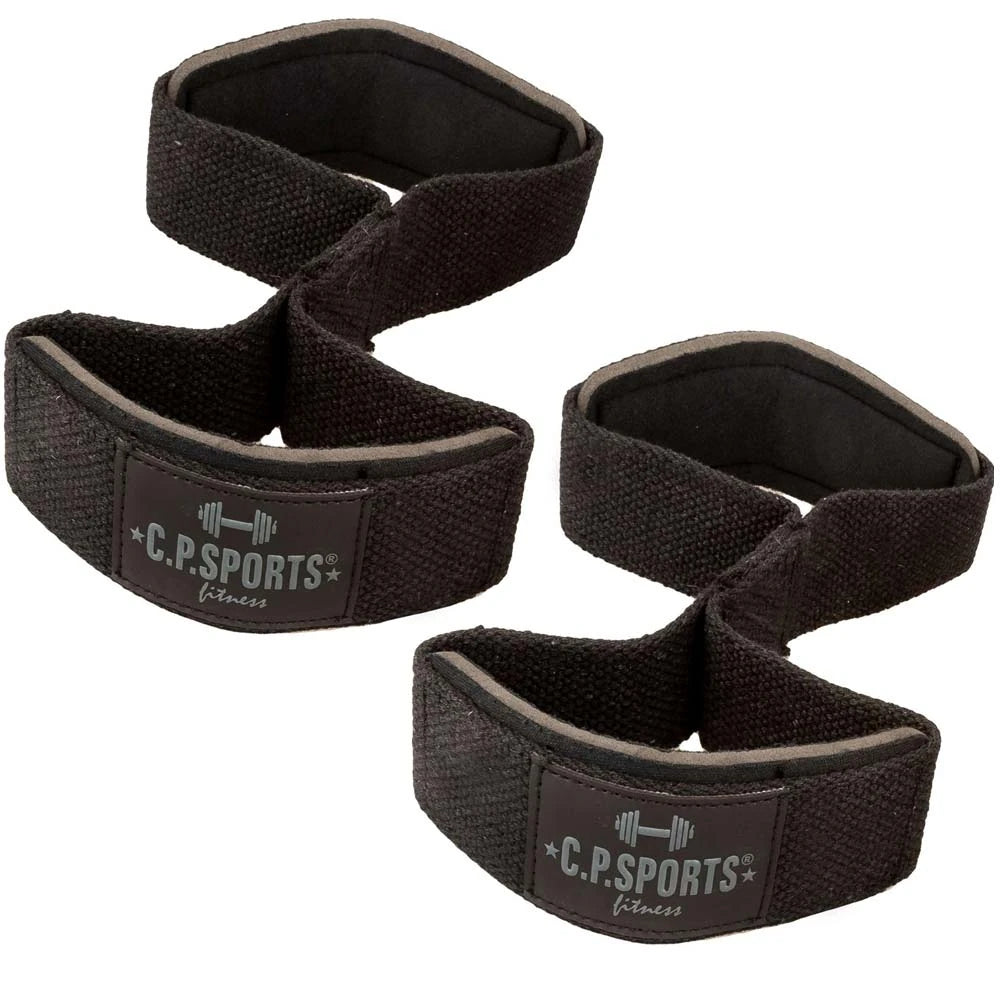 Mustat C.P. Sports Figure 8 Straps - Closed Loop Quick Straps Black -vetoremmit kestävää puuvillaa., kuva 1/1