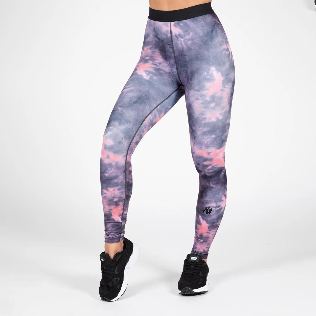 Gorilla Wear Colby Leggings grey/pink -treenitrikoot harmaa-vaaleanpunaisella kuviolla ja korkealla mustalla vyötäröllä., kuva 4/6