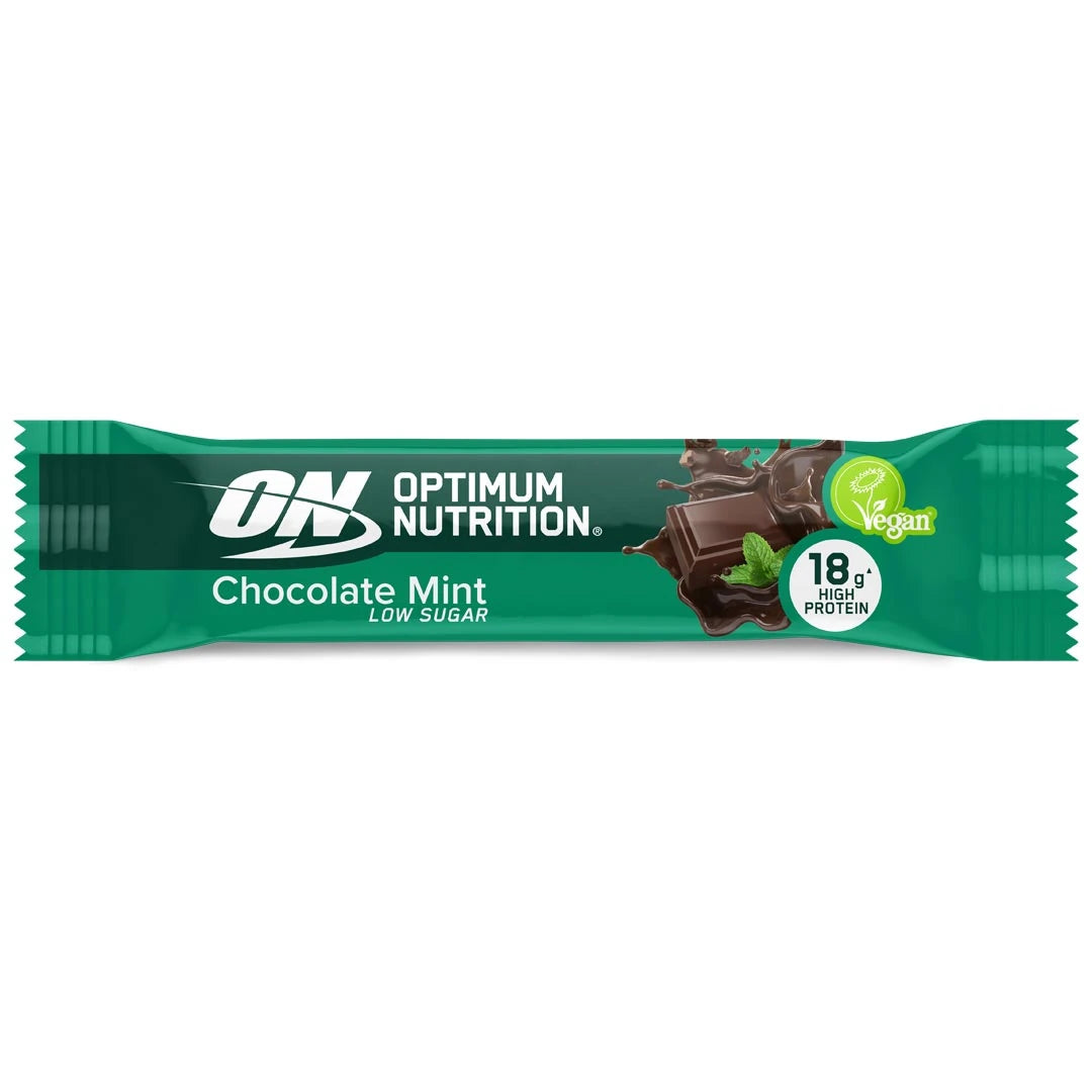 Optimum Nutrition Vegan Protein Bar 60 g i en grön förpackning för smaken Chocolate Mint.
