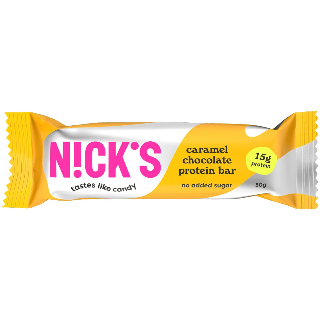 NICKS Soft bar 50 g valko-keltaisessa pakkauksessa, makuna Caramel Chocolate., kuva 2/6