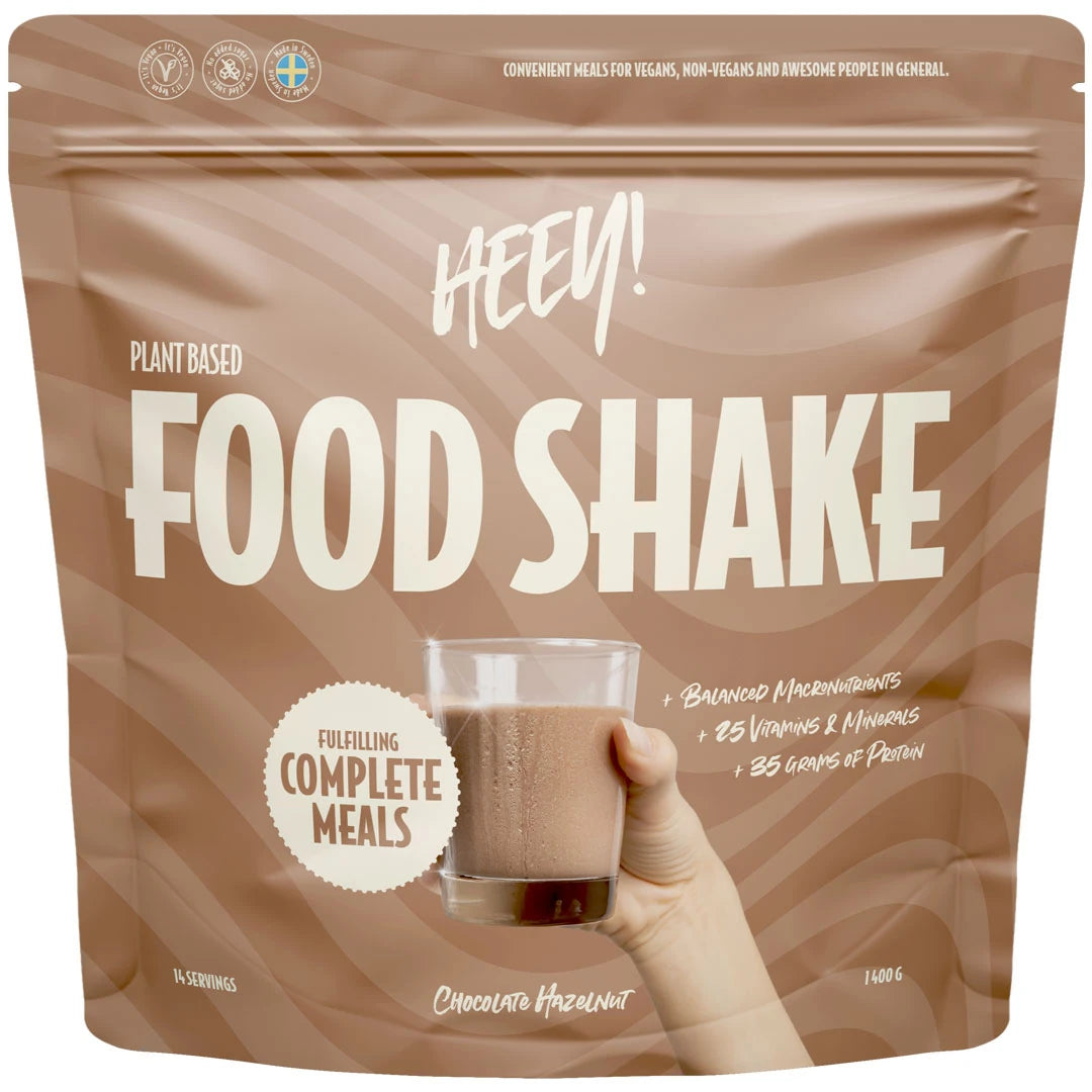 Heey! Food Shake 1.4 kg -vegaaninen ateriankorvike ruskeassa pussissa, makuna Chocolate Hazelnut., kuva 1/1