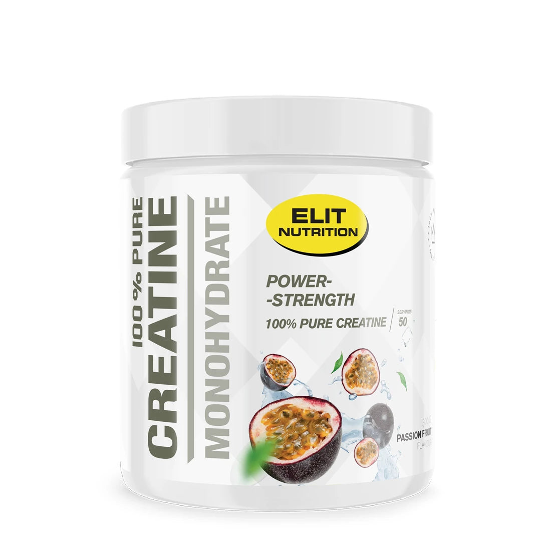 Elit Nutrition 100% Pure Creatine Monohydrate 300 g -kreatiinijauhe valkoisessa purkissa, makuna Passion., kuva 5/6