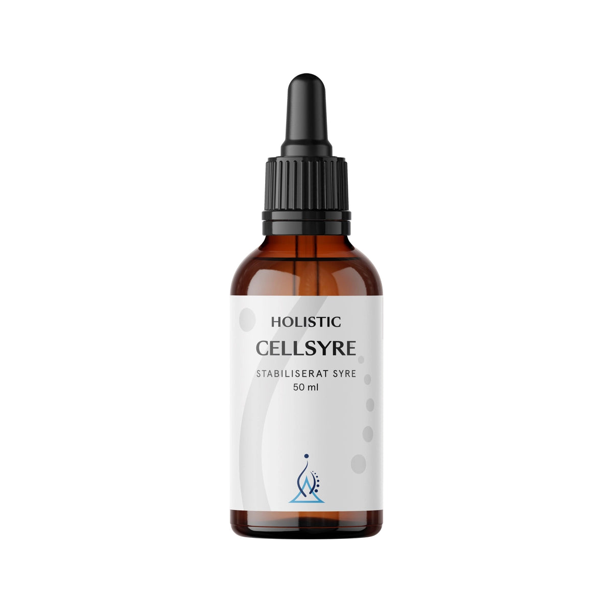 Holistic Cellsyre 50 ml nestemäinen ravintolisä ruskeassa lasipullossa, jossa on musta pipetti ja valkoinen etiketti., kuva 1/1