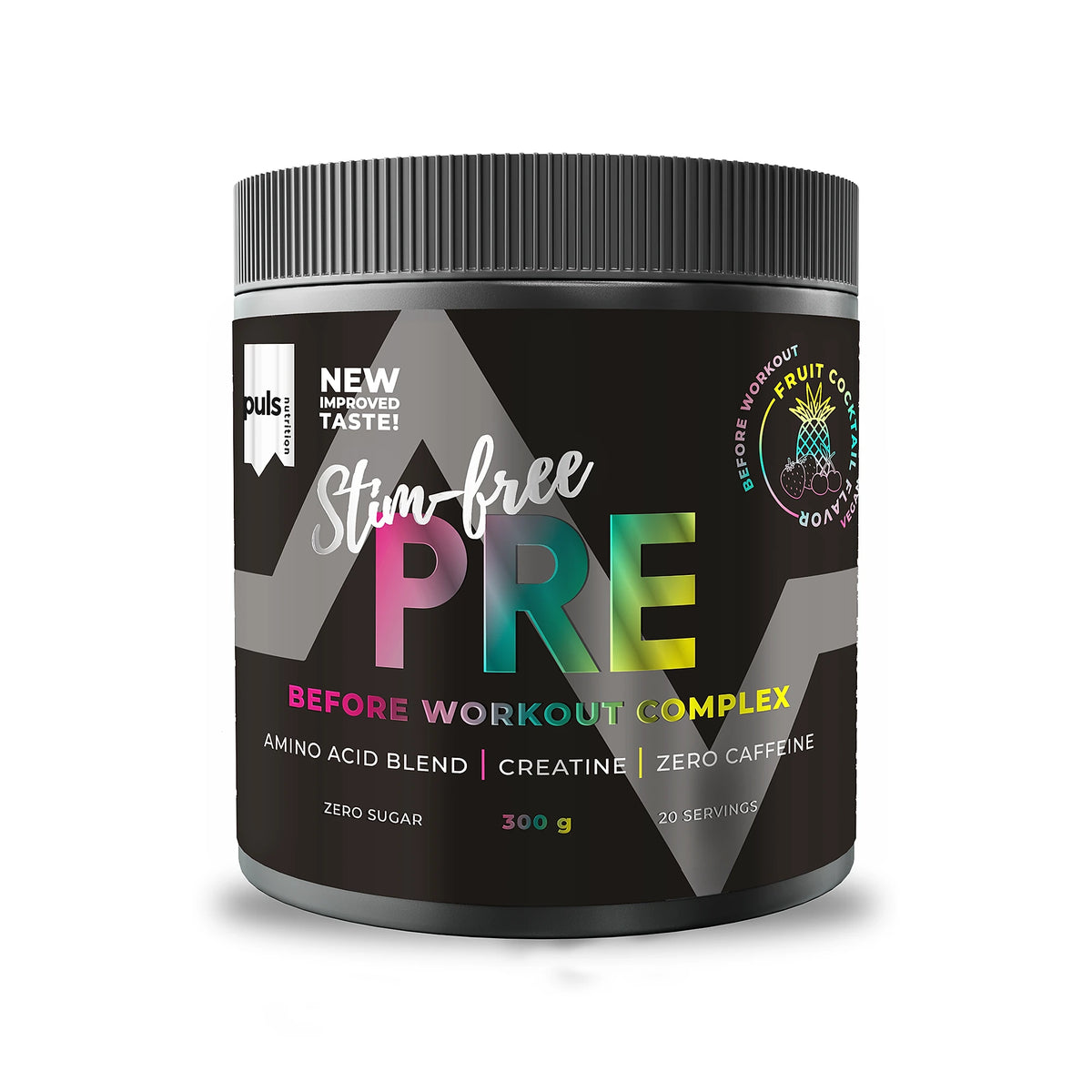 Puls Nutrition Stim-free Pre Workout 300 g Fruit Cocktail, kuva 1/1