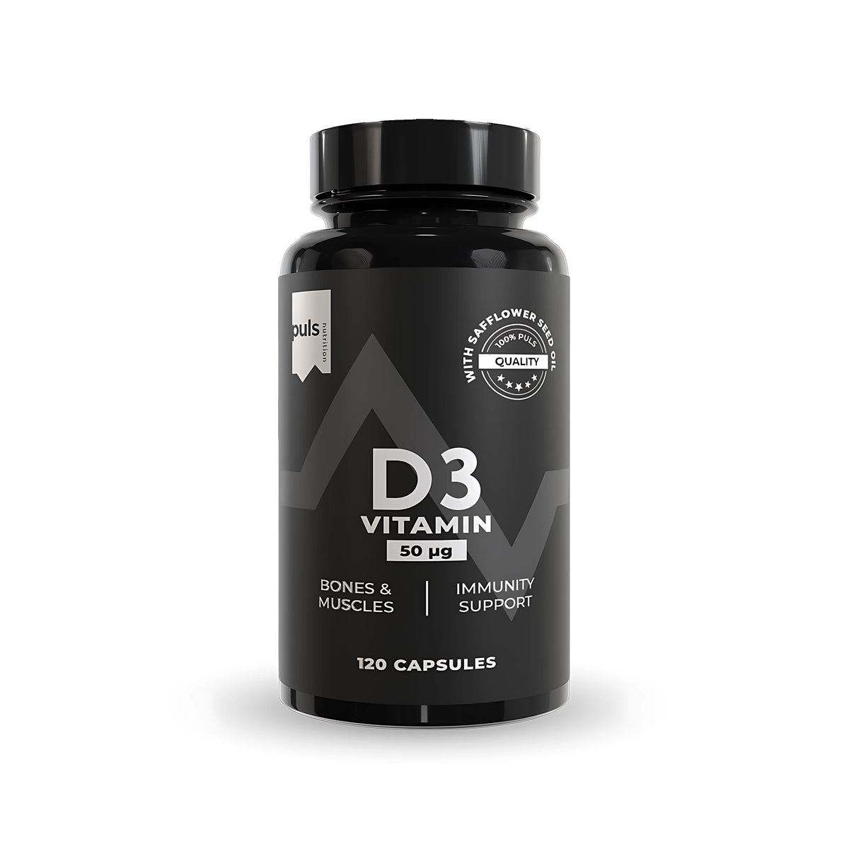 Puls Nutrition Vitamin D3 50µg 120 capsules, kuva 1/1