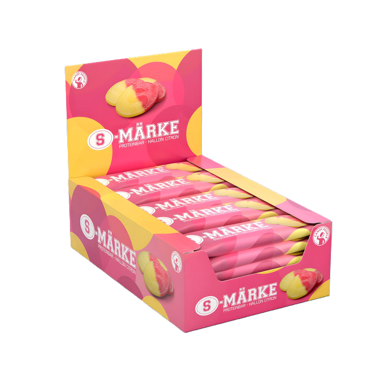 20 x S-märke-proteiinipatukka 35 g Sura S vadelma & sitruuna