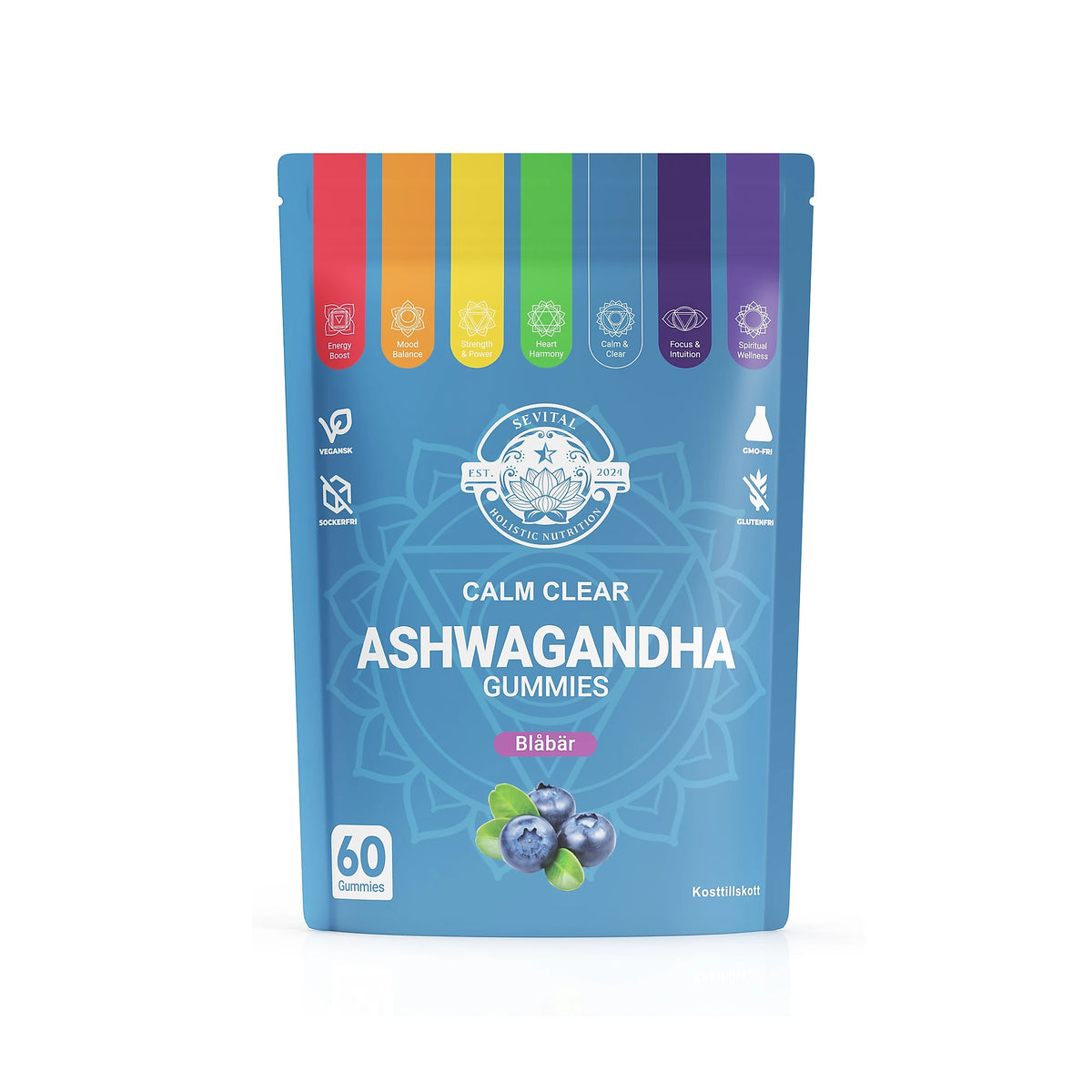Sevital Ashwagandha Gummies 60 kpl Mustikka