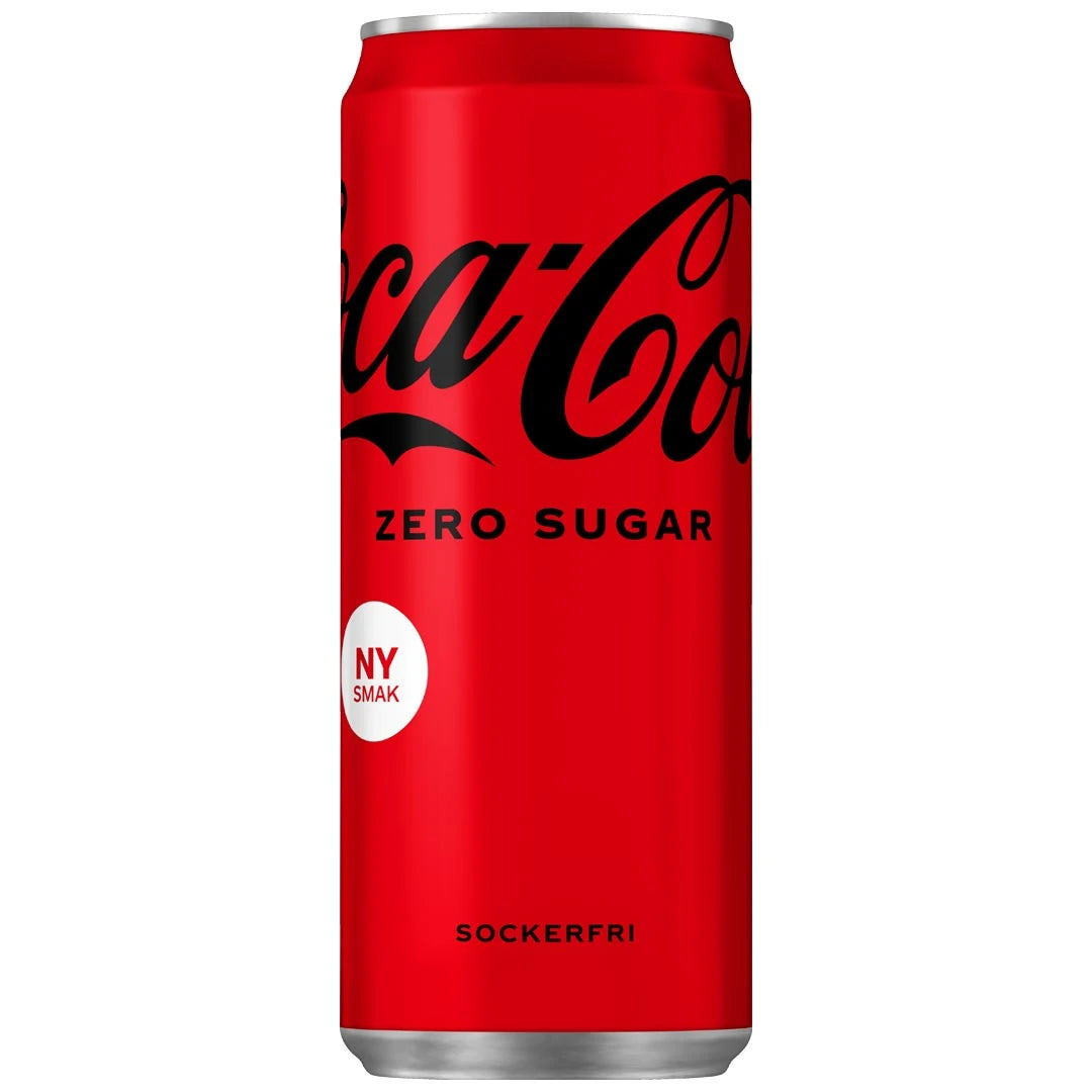 Punainen Coca-Cola Zero 330 ml -alumiinitölkki, klassinen sokeriton virvoitusjuoma., kuva 1/4