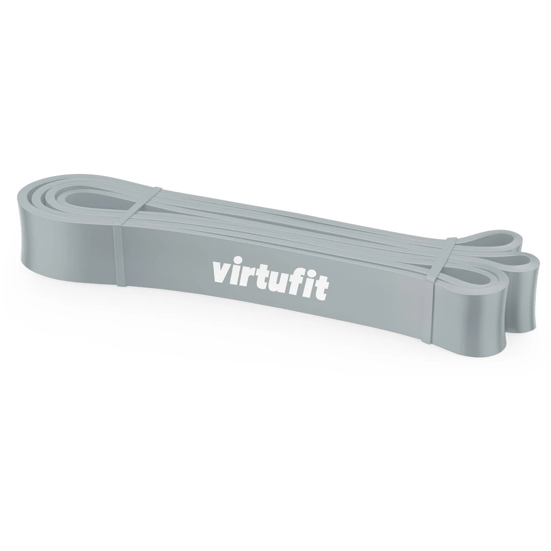 Harmaa Virtufit Power Band Light -treeninauha valkoisella logolla, täydellinen voimaharjoitteluun ja kuntoutukseen., kuva 1/1
