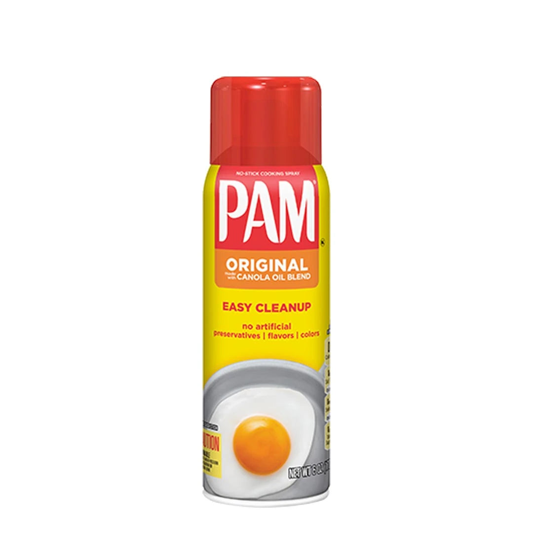 Pam Cooking Spray 482 g kelta-punaisessa suihkepullossa, vaihtoehtona Original.