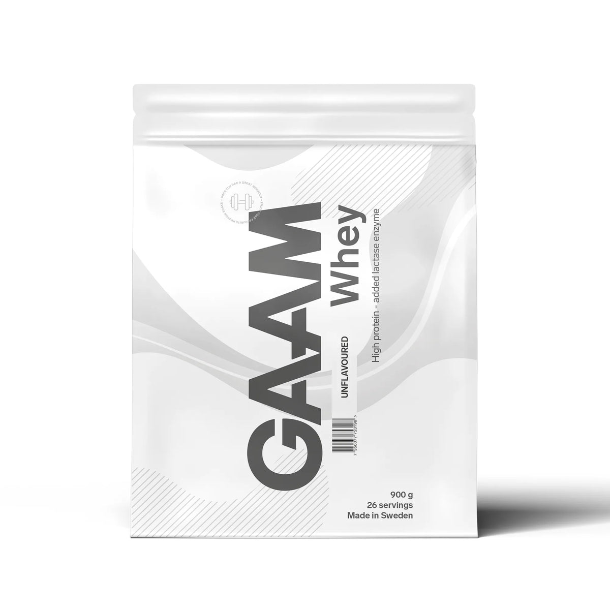 GAAM Whey 900 g -proteiinijauhe Unflavoured valkoisessa pussissa., kuva 6/17