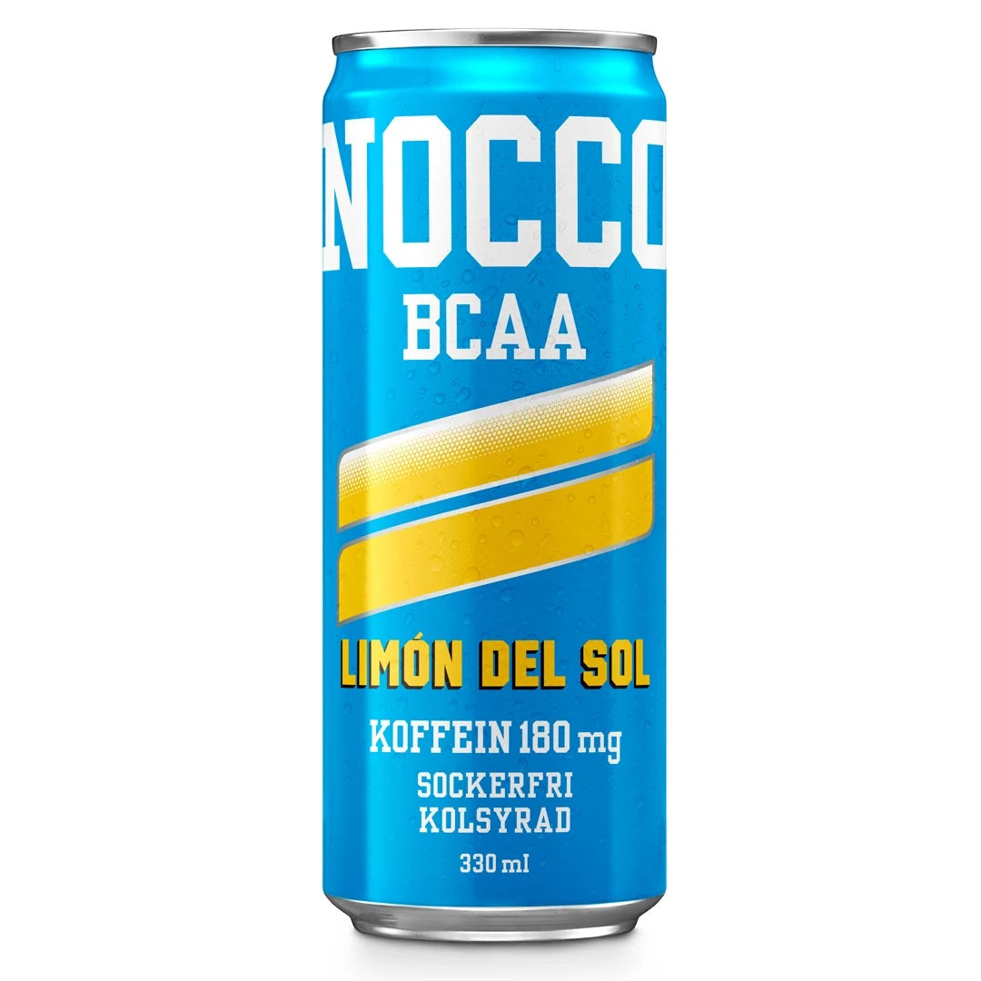 Sininen tölkki NOCCO BCAA 330 ml -energiajuomaa, makuna Limón Del Sol., kuva 14/16