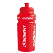 Kirkkaanpunainen Enervit-vesipullo 500 ml valkoisella tekstillä, kätevä urheilupullo pyöräilyyn ja treeniin.
