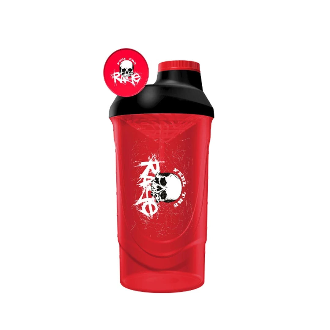 Punainen, läpinäkyvä Fairing Rage Shaker 600 ml mustalla kannella ja valkoisella pääkallopainatuksella., kuva 1/1