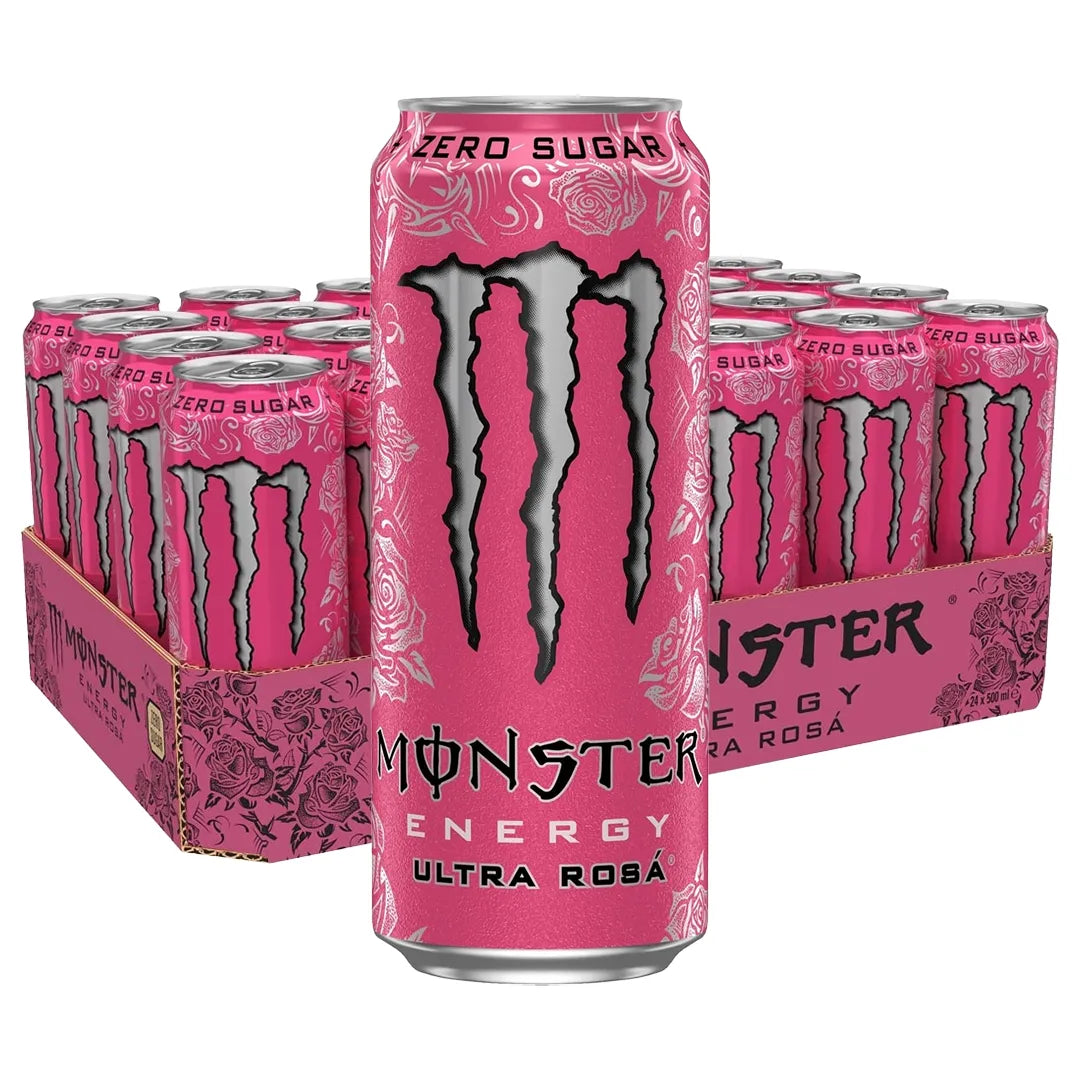24 x Monster Energy 500 ml Ultra Rosa sokeriton energiajuoma kuviollisessa pinkissä laatikossa., kuva 1/1