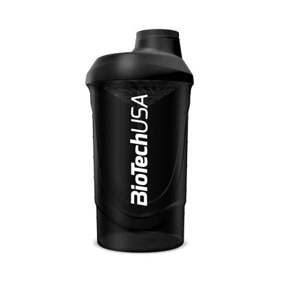 BiotechUSA Wave Shaker 600 ml i svart design med vit logotyp på framsidan., bild 4 av 4