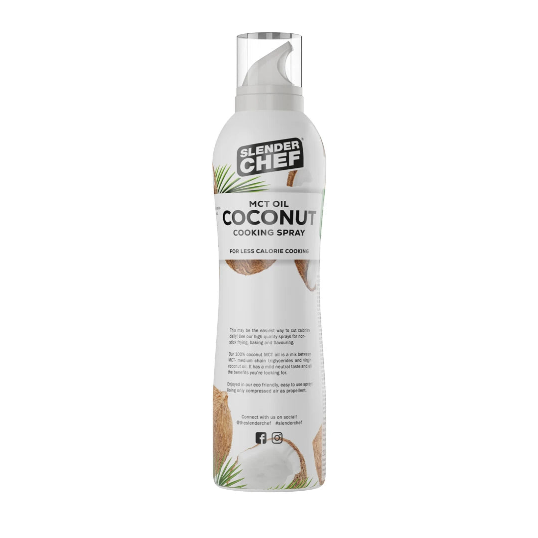 Slender Chef Cooking Spray 200 ml -ruoanlaittospray valkoisessa pullossa, makuna MCT Oil Coconut., kuva 5/5
