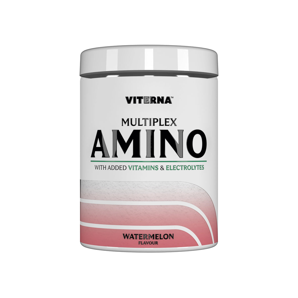 Viterna Multiplex Amino 400 g -aminohapot valkoisessa purkissa vihreillä yksityiskohdilla, makuna Watermelon., kuva 5/9