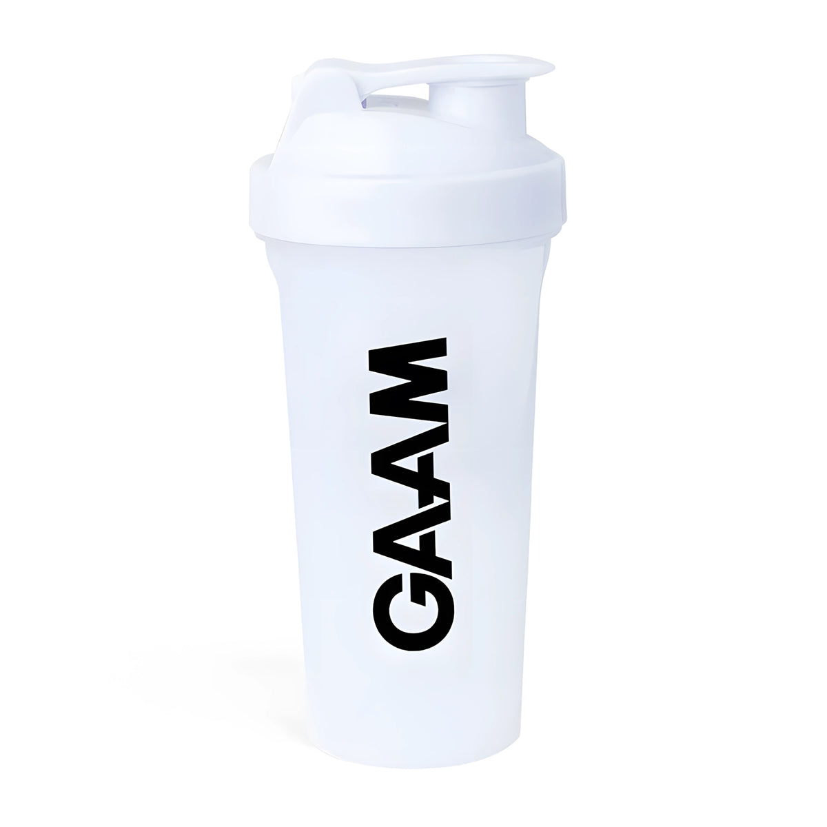 GAAM Shaker 800 ml valkoisena valkoisella kierrekorkilla ja mustalla GAAM-logolla., kuva 4/5