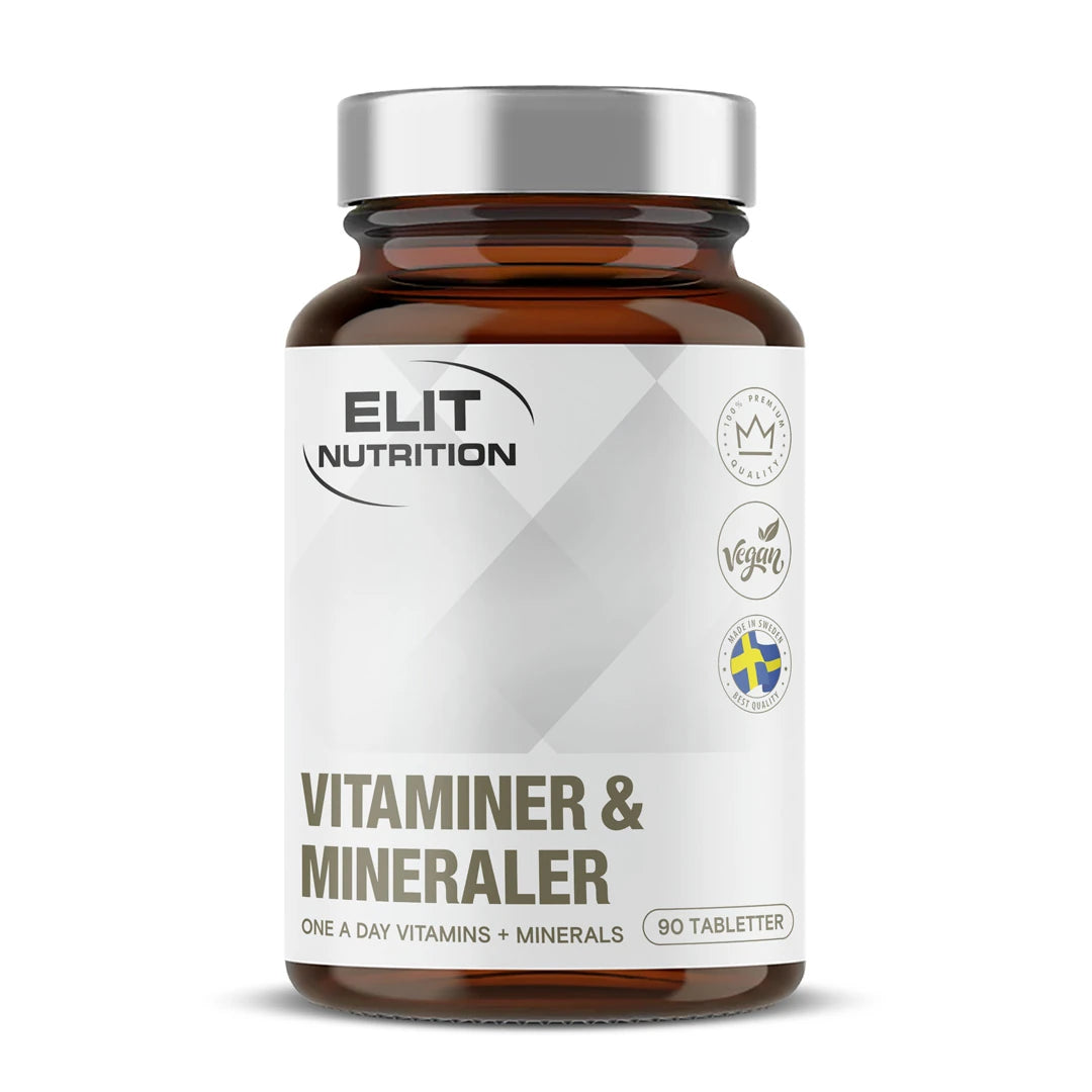 Elit Nutrition Multi Well 90 tabs -päivittäisravintolisä tummanruskeassa purkissa, jossa on valkoinen etiketti ja hopeinen kansi., kuva 1/1
