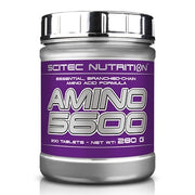 Scitec Nutrition Amino 5600 1000 tabs aminosyratabletter i en silvergrå burk med lila etikett.