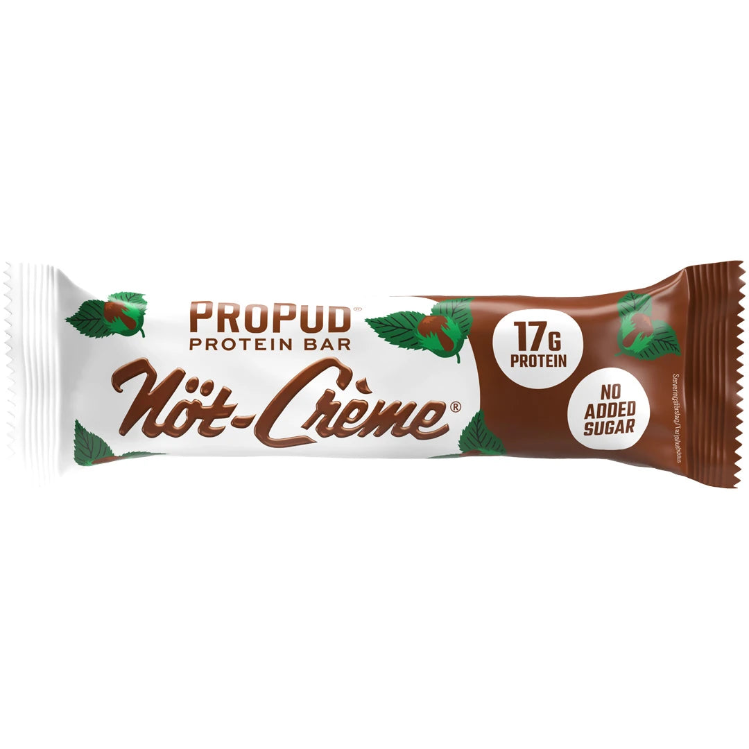 NJIE ProPud Proteinbar 55 g valko-ruskeassa pakkauksessa hasselpähkinöillä, makuna Nöt-crème., kuva 6/10