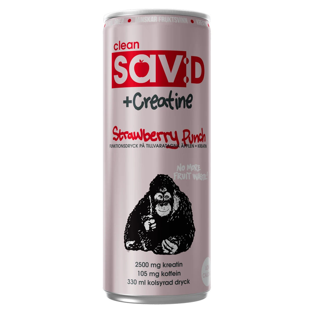 Clean Sav:D PLUS 330 ml -energiajuoma vaaleanpunaisessa tölkissä, maku Strawberry Punch., kuva 2/2