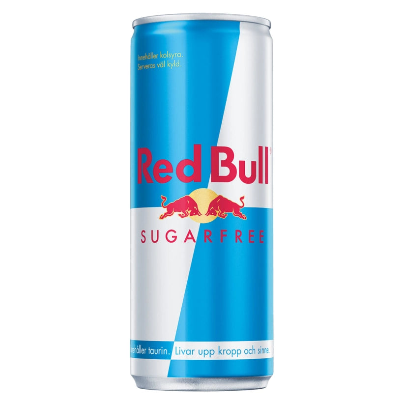 Sokeriton Red Bull Energiajuoma 250 ml klassisessa vaaleansinisessä ja hopeisessa tölkissä., kuva 2/15