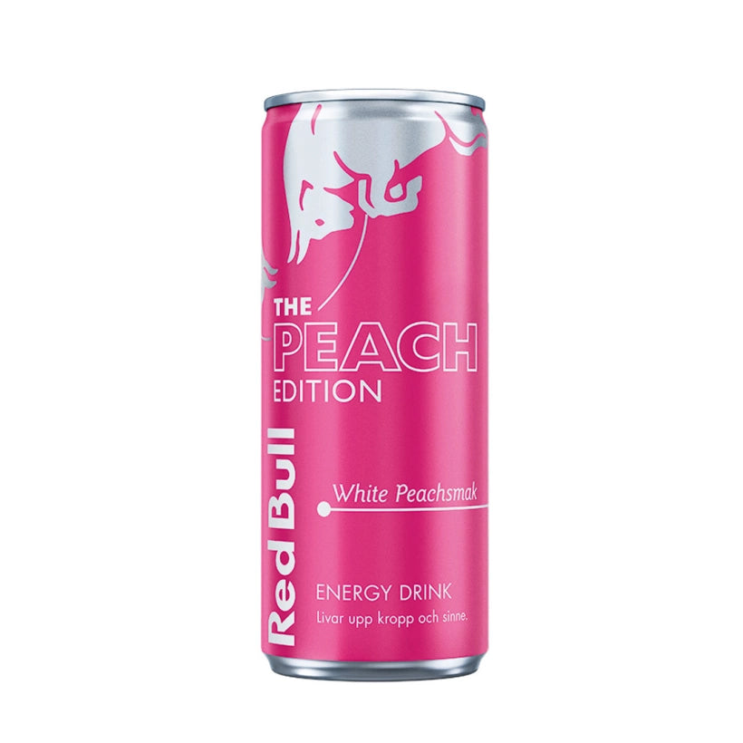 Red Bull energiajuoma 250 ml The Peach Edition vaaleanpunaisessa tölkissä, makuna White Peach., kuva 11/15