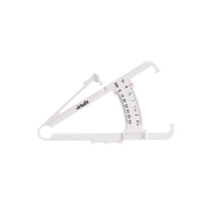 Valkoinen PVC-muovinen Virtufit Fat Caliper -kehonrasvamittari selkeällä asteikolla., kuva 1/1