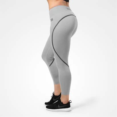 Harmaameleeratut Better Bodies Astoria Tights Greymelange -trikoot, joissa on korkea vyötärö, sivulta katsottuna., kuva 2/2